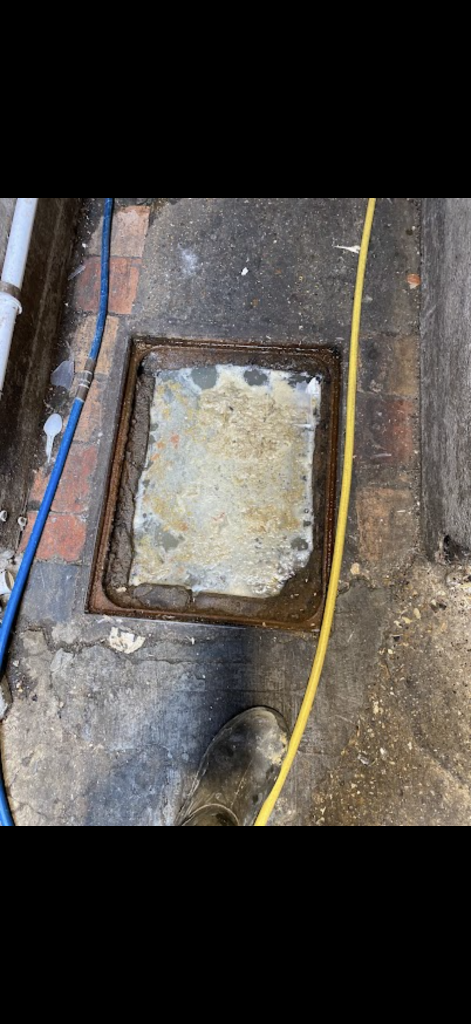 Inspection chamber during Blockage Busters drain unblocking work in Peterborough, view 2