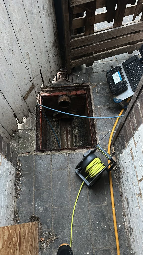 Inspection chamber during Blockage Busters drain unblocking work in Peterborough, view 7